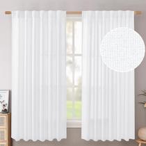 Cortinas BGment White Linen 160x160cm Filtro de luz de 2 painéis Cortinas BGment White Linen 160x160cm Filtro de luz de 2 painéis