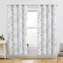 Cortinas Blackout Beauoop Floral 100% Blackout 180x220cm Amarelas