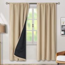 Cortinas Blackout BGment 132x183cm - Isolamento Térmico - Bege