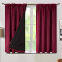 Cortinas Blackout BGment 45 cm de comprimento, 2 painéis, vermelho bordô Cortinas Blackout BGment 45 cm de comprimento, 2 painéis, vermelho bordô