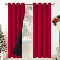 Cortinas Blackout BGment Christmas Thermal Red 132x213cm 2P