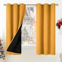 Cortinas Blackout BGment com Isolamento Térmico - 100% Blackout - 42x160cm (Mostarda)