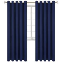 Cortinas Blackout BGment Grommet com isolamento térmico em azul marinho
