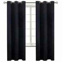 Cortinas Blackout BGment Grommet com isolamento térmico preto 42x72 Cortinas Blackout BGment Grommet com isolamento térmico preto 42x72