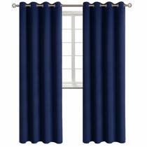 Cortinas Blackout BGment Grommet Thermal 132x241cm Navy 2 painéis Cortinas Blackout BGment Grommet Thermal 132x241cm Navy 2 painéis