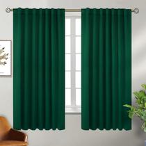 Cortinas blackout BGment Wide Christmas Emerald de 63 polegadas bolso com haste e aba traseira, cortinas de escurecimento de ambiente com isolamento térmico para sala de estar, 70 x 63 polegadas, esmeralda, 2 painéis de janela
