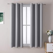 Cortinas Blackout ChrisDowa Grommet com isolamento térmico cinza claro Cortinas Blackout ChrisDowa Grommet com isolamento térmico cinza claro