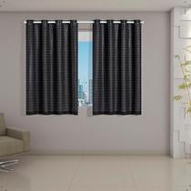 Cortinas Blackout Com Tecido Voil Xadrez Cores 2,00m x 1,40m Veda Luz 100%