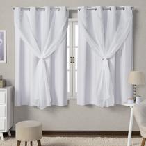 Cortinas Blackout Com Voil Quarto Sala 2,80x1,60 Envio Imediato