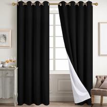 Cortinas Blackout Diraysid 100% linho pretas para quarto 2x2,6 m