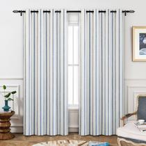 Cortinas Blackout DriftAway Farmhouse Linen Blend 214 cm, azul marinho