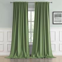 Cortinas Blackout DUALIFE 274 cm, aba traseira/bolso com haste, verde sálvia Cortinas Blackout DUALIFE 274 cm, aba traseira/bolso com haste, verde sálvia