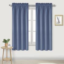 Cortinas Blackout DWCN com isolamento térmico azul empoeirado 107x160cm Cortinas Blackout DWCN com isolamento térmico azul empoeirado 107x160cm