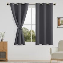 Cortinas Blackout DWCN Dark Grey 42x45cm com gravatas, conjunto de 2 Cortinas Blackout DWCN Dark Grey 42x45cm com gravatas, conjunto de 2