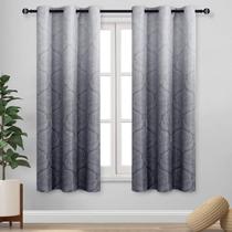 Cortinas Blackout DWCN Ombre Damask estampadas 107 x 160 cm, 2 peças