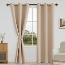 Cortinas Blackout DWCN para Quarto (107x213cm) - Bege Claro - 2 Painéis