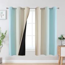 Cortinas Blackout Estelar Textiler Aqua/Beige 107x160cm 2 painéis