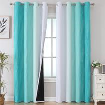 Cortinas Blackout Estelar Textiler Azul/Branco acinzentado 132x213cm