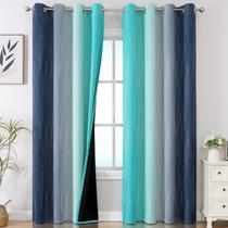 Cortinas Blackout Estelar Textiler Azul marinho/azul-petróleo 132x213cm 2 painéis Cortinas Blackout Estelar Textiler Azul marinho/azul-petróleo 132x213cm 2 painéis