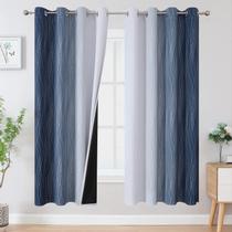 Cortinas Blackout Estelar Textiler Azul marinho/Branco acinzentado 183x132cm Cortinas Blackout Estelar Textiler Azul marinho/Branco acinzentado 183x132cm