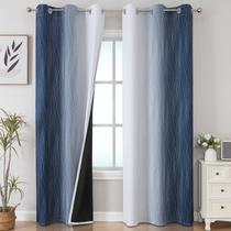 Cortinas Blackout Estelar Textiler Azul marinho/branco acinzentado 213 cm