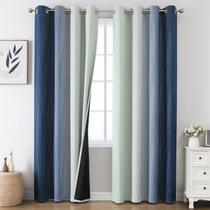 Cortinas Blackout Estelar Textiler Azul marinho/Verde Sálvia 213 cm Cortinas Blackout Estelar Textiler Azul marinho/Verde Sálvia 213 cm