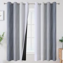 Cortinas Blackout Estelar Textiler Cinzentadas Branco/Cinza 132x160cm Cortinas Blackout Estelar Textiler Cinzentadas Branco/Cinza 132x160cm