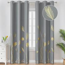 Cortinas Blackout Estelar Textiler Gold & Grey - 2 Painéis (214x213cm)