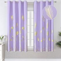 Cortinas Blackout Estelar Textiler Lilás con Estampado de Palmeras 160x160cm Cortinas Blackout Estelar Textiler Lilás con Estampado de Palmeras 160x160cm