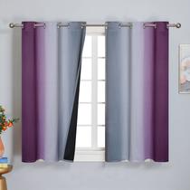 Cortinas Blackout Estelar Textiler Morado/Gris 115x114cm 2 Paneles