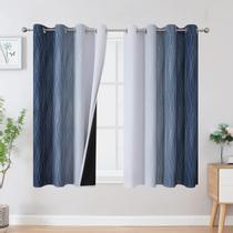 Cortinas Blackout Estelar Textiler Ombre branco acinzentado/azul marinho Cortinas Blackout Estelar Textiler Ombre branco acinzentado/azul marinho