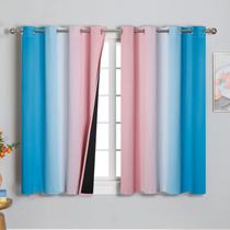 Cortinas Blackout Estelar Textiler Ombre Rosa y Azul 137x137 cm