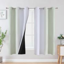 Cortinas Blackout Estelar Textiler Sage/Blanco Grisáceo 42x63