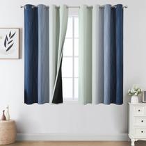 Cortinas Blackout Estelar Textiler Verde Sálvia/Azul Marinho 115x115cm
