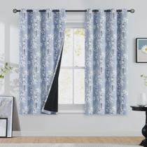 Cortinas Blackout FMFUNCTEX Floral Blue 137x137cm 2 painéis