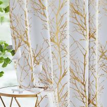 Cortinas Blackout FMFUNCTEX White Gold Tree 213x213cm 2 painéis Cortinas Blackout FMFUNCTEX White Gold Tree 213x213cm 2 painéis