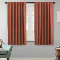 Cortinas Blackout H.VERSAILTEX com isolamento térmico laranja 52x63