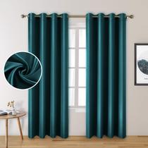 Cortinas Blackout HOMEIDEAS Faux Silk Teal - 132x213cm (2 Painéis)