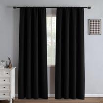 Cortinas Blackout IGEMAEVE, preto, 213 cm de comprimento, conjunto de 2 painéis Cortinas Blackout IGEMAEVE, preto, 213 cm de comprimento, conjunto de 2 painéis