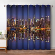 Cortinas Blackout Jekeno City Landscape New York 132x213cm 2 painéis
