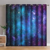 Cortinas Blackout Jekeno Galaxy Outer Space 132x160cm 2 painéis