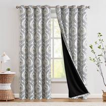 Cortinas Blackout jinchan Blue Damask Medallion 229x229 cm 2 Paneles