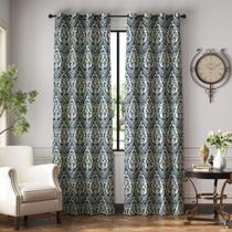 Cortinas Blackout JINCHAN Blue Damask Pattern 213x214cm 2 painéis