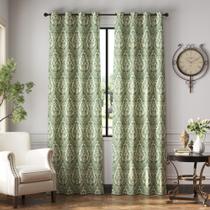 Cortinas Blackout Jinchan Damasco Salvia Largo 214 cm 2 Paneles