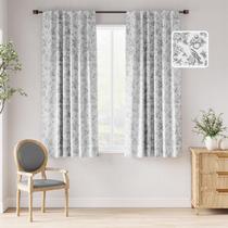 Cortinas Blackout Jinchan Floral 95% Blackout 160x160cm 2 painéis