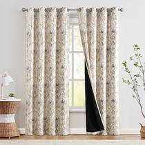 Cortinas Blackout Jinchan Golden Foil Damask 214 cm, quarto