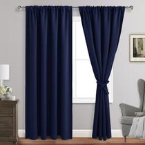 Cortinas Blackout JIUZHEN com isolamento térmico azul marinho 107x213cm Cortinas Blackout JIUZHEN com isolamento térmico azul marinho 107x213cm