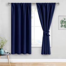 Cortinas Blackout JIUZHEN com isolamento térmico azul marinho 42x160cm Cortinas Blackout JIUZHEN com isolamento térmico azul marinho 42x160cm