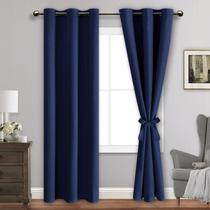 Cortinas Blackout JIUZHEN com isolamento térmico azul marinho 42x213cm Cortinas Blackout JIUZHEN com isolamento térmico azul marinho 42x213cm