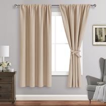 Cortinas Blackout JIUZHEN com isolamento térmico bege 107x160cm Cortinas Blackout JIUZHEN com isolamento térmico bege 107x160cm